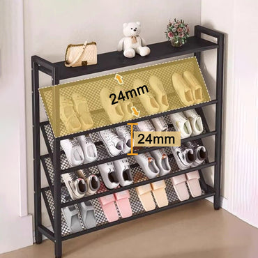 3 4 5 Tiers Standing Metal Shoe Shelf Space Saving Shoe Organizer Living Room Multi-layer Metal Shoe Rack Stand for Home