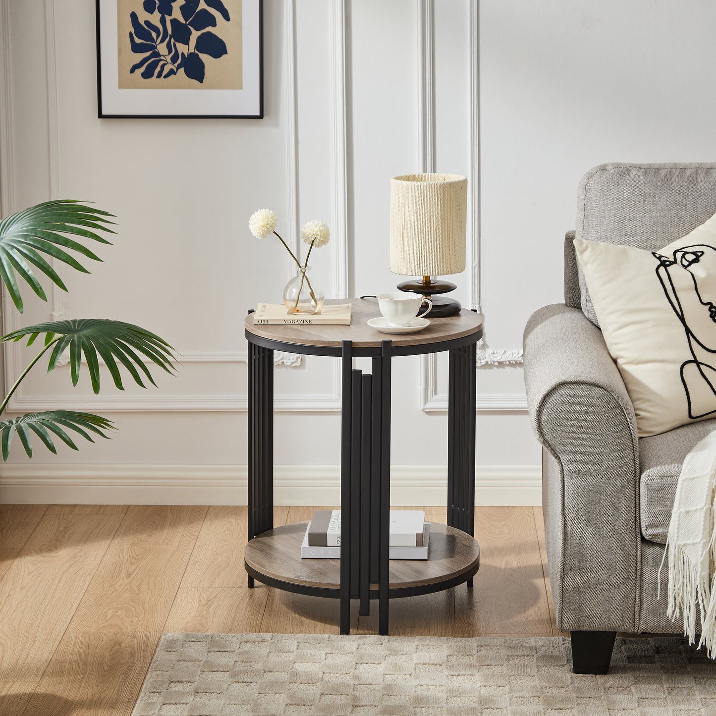 Mini Coffee Table Light Luxury Side Cabinet for Living Room Balcony Bedroom Creative Plate Coffee Table