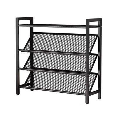 Multi-Function Home Entrance Shoe Storage Rack New Model Foldable Metal Shoe Stand Rectangle Shape Space-Saving Door Shoe Rack