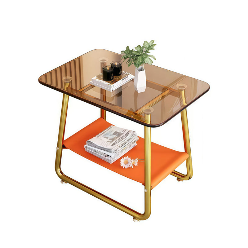 Durable Two-Storey Transparent Explosion-Proof Glass Tea Table Easy Assembly for Small Apartment Balconies Space-Saving Wooden
