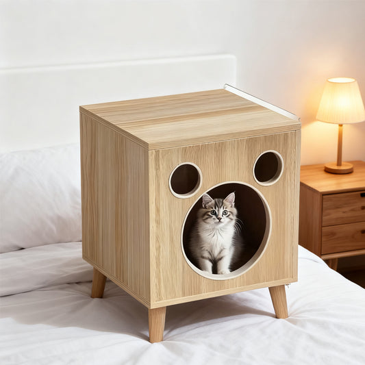 Round Multifunctional Bedside Table Clock With Storage Accepts Customized Logo Business Gifts