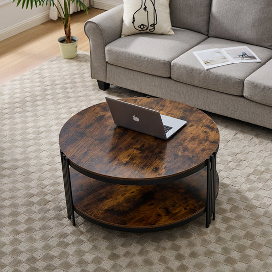 Factory European Style Luxury Double Layer Sofa Side Table Round Table Home Office Furniture Modern Living Room Coffee Table